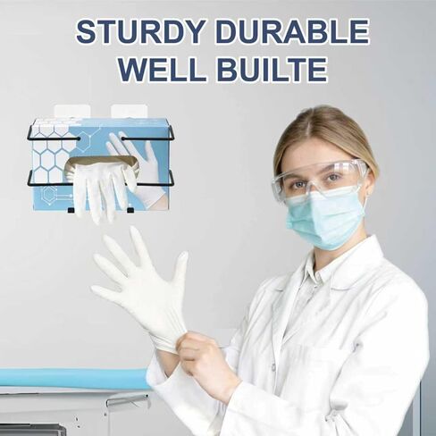 Metal Glove Holder for Wall Mount(2 Pack),Glove Box Holder Wall Mount for Laboratory,Healthcare, Hospital, Restaurants,Black Medical Glove Holder with Mounting Accessories Included in Kuwait