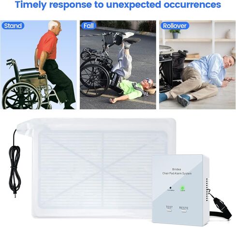Chair Alarm for Elderly & Dementia Patients, Briidea Wheelchair Alarm with Sound & Light Alerts, Fall Prevention, Easy to Clean, Enhanced Safety Protection in Saudi Arabia