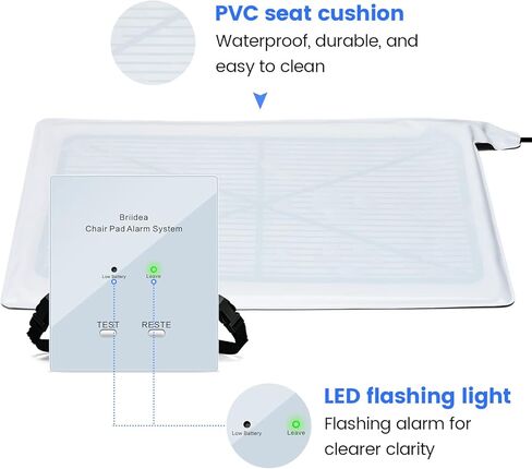 Chair Alarm for Elderly & Dementia Patients, Briidea Wheelchair Alarm with Sound & Light Alerts, Fall Prevention, Easy to Clean, Enhanced Safety Protection in Saudi Arabia