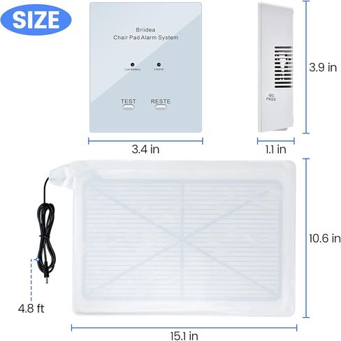 Chair Alarm for Elderly & Dementia Patients, Briidea Wheelchair Alarm with Sound & Light Alerts, Fall Prevention, Easy to Clean, Enhanced Safety Protection in Saudi Arabia