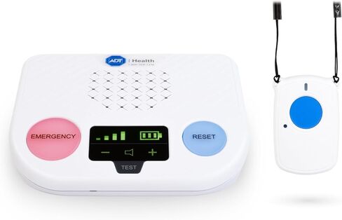 ADT Medical Alert Plus - in-Home Medical Alert System for Seniors - Cellular 4G Coverage, 600ft Pendant Range, Home Temperature Monitoring, 24/7 U.S. Based Monitoring (Fall Detection Pendant) in Saudi Arabia