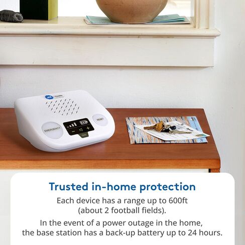 ADT Medical Alert Plus - in-Home Medical Alert System for Seniors - Cellular 4G Coverage, 600ft Pendant Range, Home Temperature Monitoring, 24/7 U.S. Based Monitoring (Fall Detection Pendant) in Saudi Arabia