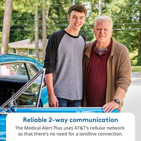 ADT Medical Alert Plus - in-Home Medical Alert System for Seniors - Cellular 4G Coverage, 600ft Pendant Range, Home Temperature Monitoring, 24/7 U.S. Based Monitoring (Fall Detection Pendant) in Saudi Arabia