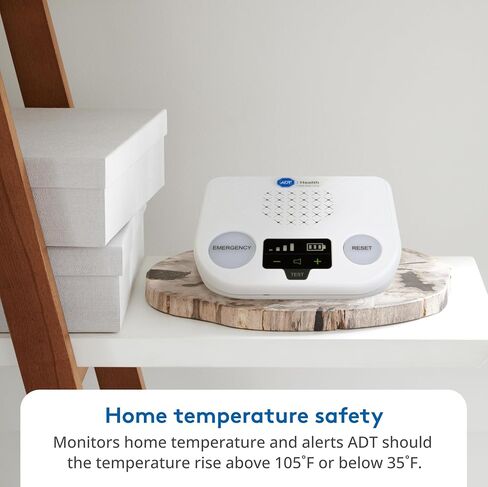ADT Medical Alert Plus - in-Home Medical Alert System for Seniors - Cellular 4G Coverage, 600ft Pendant Range, Home Temperature Monitoring, 24/7 U.S. Based Monitoring (Fall Detection Pendant) in Saudi Arabia