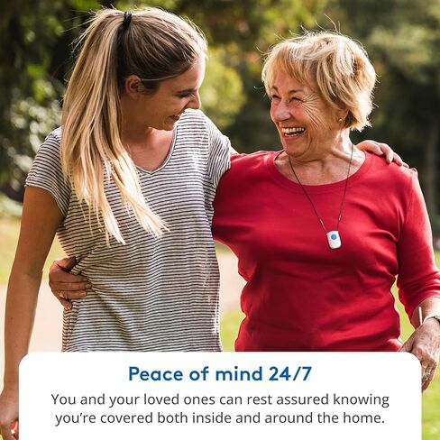ADT Medical Alert Plus - in-Home Medical Alert System for Seniors - Cellular 4G Coverage, 600ft Pendant Range, Home Temperature Monitoring, 24/7 U.S. Based Monitoring (Fall Detection Pendant) in Saudi Arabia