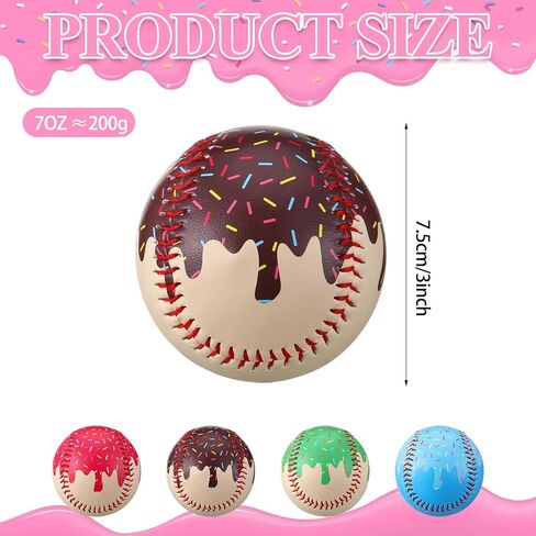 4 Pcs Weighted Training Balls for Baseball Softball 7 oz Weighted Plyometric Baseballs Ice Cream Drip for Pitching Throwing Hitting Training for All Skill Level Improved Power, 4 Styles in Saudi Arabia