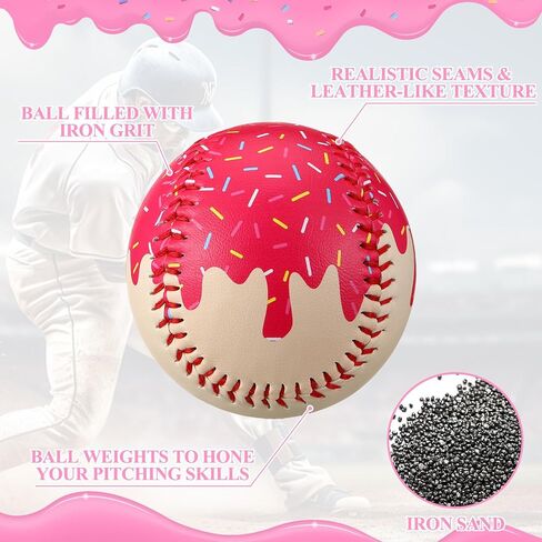 4 Pcs Weighted Training Balls for Baseball Softball 7 oz Weighted Plyometric Baseballs Ice Cream Drip for Pitching Throwing Hitting Training for All Skill Level Improved Power, 4 Styles in Saudi Arabia