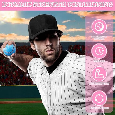 4 Pcs Weighted Training Balls for Baseball Softball 7 oz Weighted Plyometric Baseballs Ice Cream Drip for Pitching Throwing Hitting Training for All Skill Level Improved Power, 4 Styles in Saudi Arabia