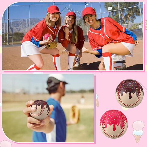 4 Pcs Weighted Training Balls for Baseball Softball 7 oz Weighted Plyometric Baseballs Ice Cream Drip for Pitching Throwing Hitting Training for All Skill Level Improved Power, 4 Styles in Saudi Arabia