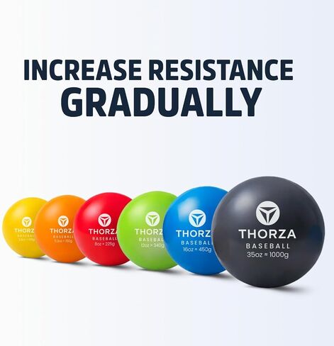 Thorza Weighted Training Balls (6-Pack) – Plyometric Throwing Set for Pitching Velocity & Arm Strength | Color-Coded Overload & Underload for Baseball Training in Kuwait