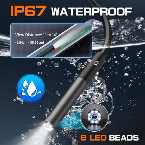 Autel MaxiVideo MV108S Inspection Camera - 8.5mm Diameter, Imager USB Endoscope with Light, 1920x1080 HD 2MP Borescope for Autel Scanner & PC, Upgraded Waterproof Inspection Camera and Cable USB in Kuwait