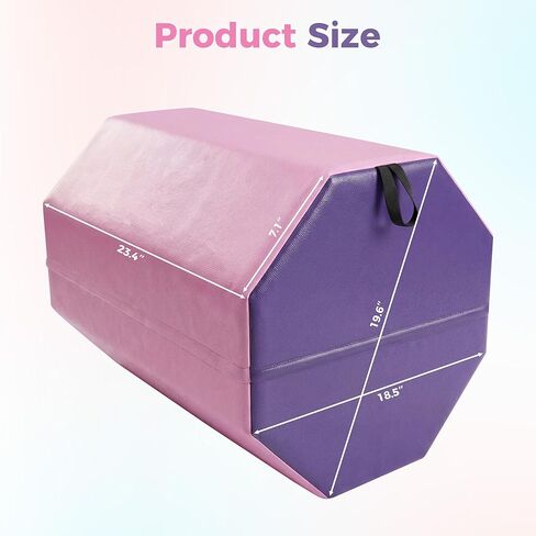 سجادة الجمباز المثمنة، 19 بوصة × 19 بوصة × 23 بوصة، سجادة تمرين منزلية على شكل مهارة، مع رغوة عالية الكثافة وغطاء مقاوم للماء، سجادة تدحرج على شكل مهارة، مدرب خلفي للجمباز والتشجيع والفنون القتالية in Kuwait