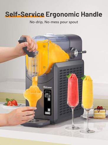 ماكينة سلوشي للمنزل - 6 برامج معدة مسبقًا، فرابيه تقديم ناعم، ميلك شيك، مارجريتا ومشروبات مجمدة، لا حاجة للثلج، تنظيف تلقائي، شاشة LED، تشغيل هادئ، سعة 88 أونصة in Kuwait