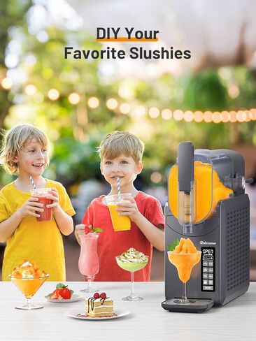 ماكينة سلوشي للمنزل - 6 برامج معدة مسبقًا، فرابيه تقديم ناعم، ميلك شيك، مارجريتا ومشروبات مجمدة، لا حاجة للثلج، تنظيف تلقائي، شاشة LED، تشغيل هادئ، سعة 88 أونصة in Kuwait