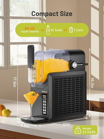Slushie Machine, Slushy Machine for Home with 5 Preset Programs, No Ice Needed, Frozen Drink Maker with Self-Cleaning for Frozen Margaritas, Frappés, Milkshake & More Black in Kuwait