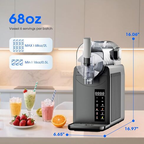 ماكينة سلوشي للمنزل، صانع مشروبات مجمدة احترافية - لا حاجة للثلج، تنظيف تلقائي، 6 برامج معدة مسبقًا، تجميد سريع في 15 دقيقة، الحفاظ على طازجة لمدة 4 ساعات، للمارجريتا المجمدة والفرابيه والميلك شيك والمزيد in Kuwait