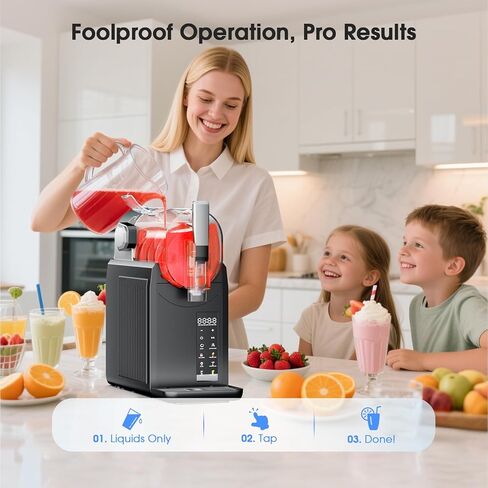 ماكينة سلوشي للمنزل، صانع مشروبات مجمدة احترافية - لا حاجة للثلج، تنظيف تلقائي، 6 برامج معدة مسبقًا، تجميد سريع في 15 دقيقة، الحفاظ على طازجة لمدة 4 ساعات، للمارجريتا المجمدة والفرابيه والميلك شيك والمزيد in Kuwait
