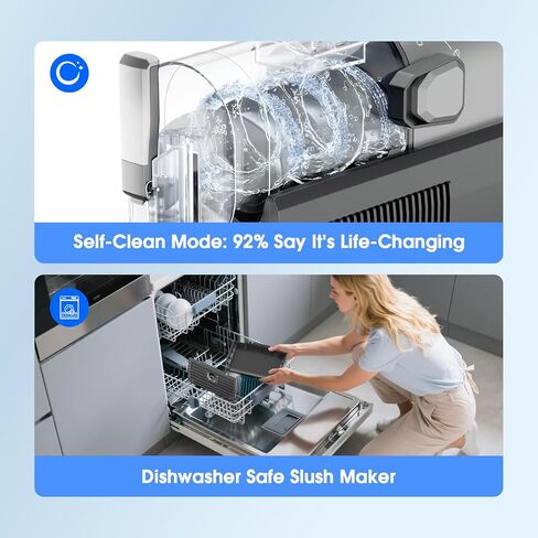 ماكينة سلوشي للمنزل، صانع مشروبات مجمدة احترافية - لا حاجة للثلج، تنظيف تلقائي، 6 برامج معدة مسبقًا، تجميد سريع في 15 دقيقة، الحفاظ على طازجة لمدة 4 ساعات، للمارجريتا المجمدة والفرابيه والميلك شيك والمزيد in Kuwait