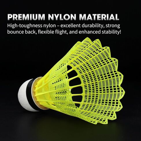 kunli Badminton Birdies 12 PCS, Nylon Badminton Shuttlecocks with Stability Durability for Baseball Batting Practice Training, Medium Or High Speed Birdie Balls in Kuwait
