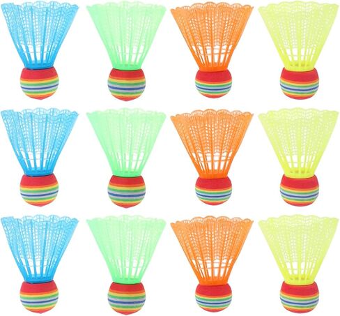 Colorful Badminton Shuttlecocks 3.34 Inch Lightweight Hit-Resistant Balls for Kids Indoor Outdoor Sports Activities Rainbow Birdies in Kuwait