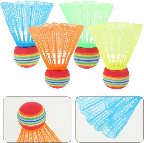 Colorful Badminton Shuttlecocks 3.34 Inch Lightweight Hit-Resistant Balls for Kids Indoor Outdoor Sports Activities Rainbow Birdies in Kuwait