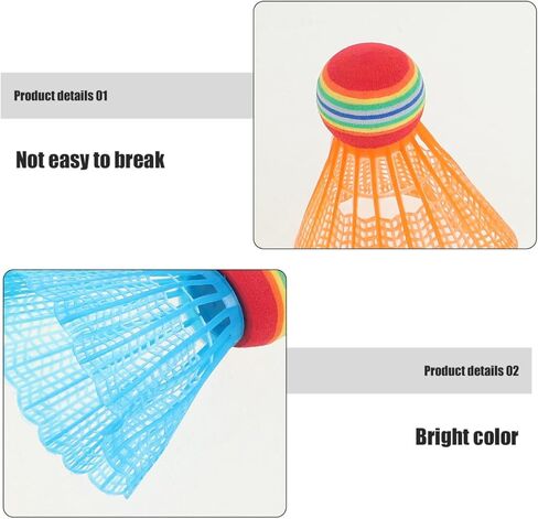 Colorful Badminton Shuttlecocks 3.34 Inch Lightweight Hit-Resistant Balls for Kids Indoor Outdoor Sports Activities Rainbow Birdies in Kuwait