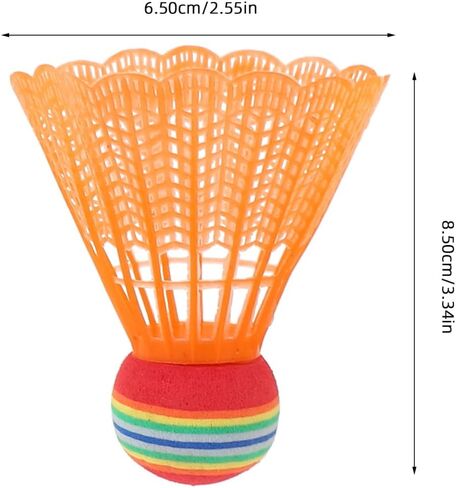 Colorful Badminton Shuttlecocks 3.34 Inch Lightweight Hit-Resistant Balls for Kids Indoor Outdoor Sports Activities Rainbow Birdies in Kuwait