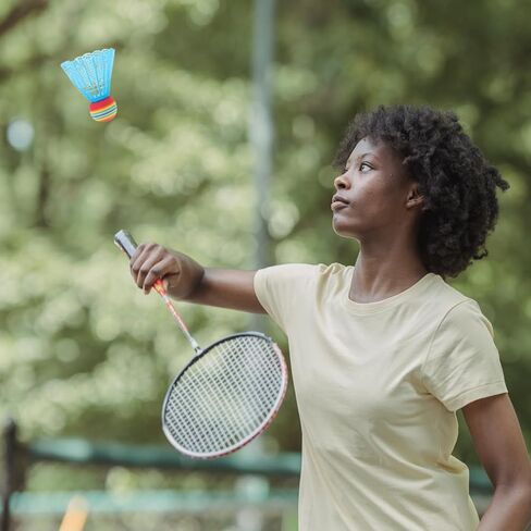 Colorful Badminton Shuttlecocks 3.34 Inch Lightweight Hit-Resistant Balls for Kids Indoor Outdoor Sports Activities Rainbow Birdies in Kuwait