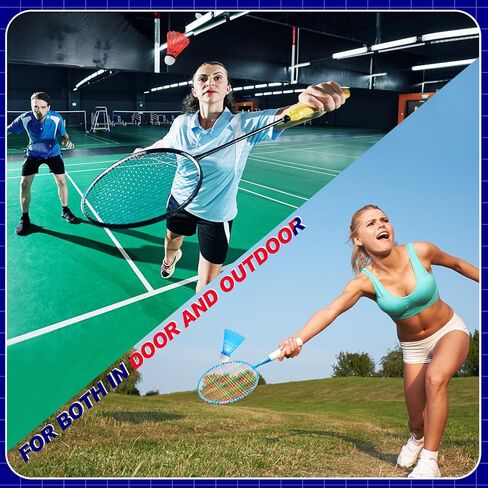 Soulchen 24 Pack 12 Pcs Colorful Badminton Birdies and 12 Pcs Glow in the Dark LED Shuttlecocks for Badminton Indoor Outdoor Training Exercise Gym Sports Activities in Kuwait