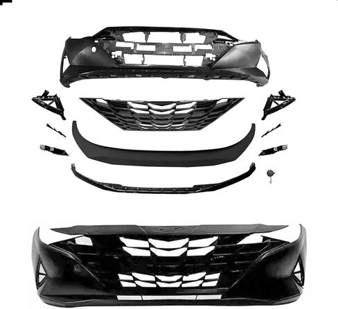 غطاء الوفير الأمامي متوافق مع 2019-2020 Hyundai Elantra GLS & SE (الولايات المتحدة الأمريكية المصممة)- الاستبدال المباشر#86511F3500/HY1000236- البلاستيك غير المطلي غير مصقول in Kuwait