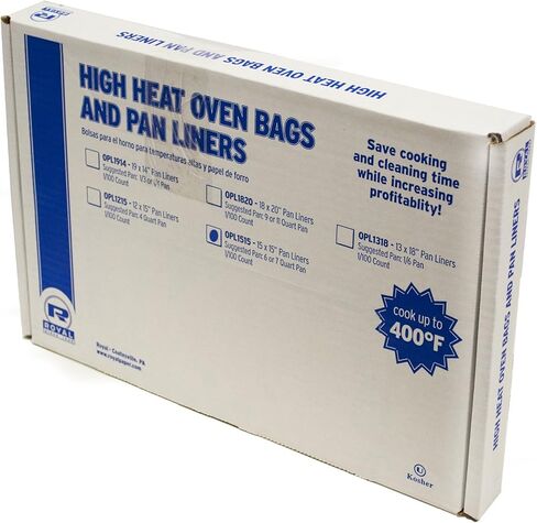 Royal 6 or 7 Quart Pan High Heat Oven Pan Liner, 15 Inch W x 15 Inch L, Case of 100 in Saudi Arabia