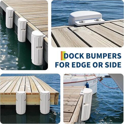 GarveeLife Boat Dock Bumpers for Edge or Side, Marine-Grade PVC Boat Fenders Guard 2 Pack, UV-Resistant, Durable Vertical Protection, Includes Mounting Hardware,White in Saudi Arabia