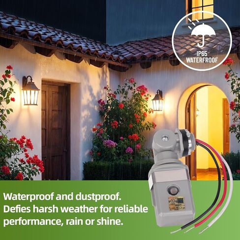 2 Pack Dusk to Dawn & Day Night Sensor, Wide Voltage 120-277VAC, 50/60 Hz, IP65 Waterproof, Swivel Mount Photocell for Yard/Parking Lot/Street in Kuwait