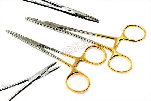 2 EA Premium German Grade Olsen HEGAR Needle Holder 6.5" Serrated Dental Gold Rings (CYNAMED) in Kuwait