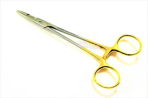 2 EA Premium German Grade Olsen HEGAR Needle Holder 6.5" Serrated Dental Gold Rings (CYNAMED) in Kuwait