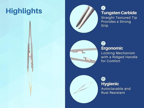 Artman Instruments Castroviejo 7 بوصات إبرة دقيقة/حامل خياطة سائق مع إدراج كربيد التنغستن طرف مستقيم in Saudi Arabia