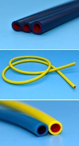 أنبوب الفلوروسيليكون، مقاوم للأحماض والقلويات، طلاء الفلور الداخلي، غلاف خارجي من مادة السيليكون، أنبوب الفلور السيليكون، خرطوم من طبقتين، طول 1 متر (ΦID*ΦOD، اللون، 10 مم*13 مم، أحمر-أصفر) in Kuwait