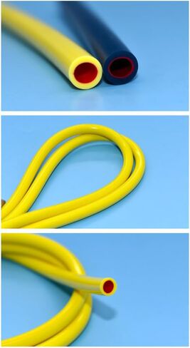 أنبوب الفلوروسيليكون، مقاوم للأحماض والقلويات، طلاء الفلور الداخلي، غلاف خارجي من مادة السيليكون، أنبوب الفلور السيليكون، خرطوم من طبقتين، طول 1 متر (ΦID*ΦOD، اللون، 10 مم*13 مم، أحمر-أصفر) in Kuwait