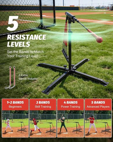 زيلوس مدرب البيسبول المتأرجح مع 5 مستويات مقاومة، ارتفاع 31-45 بوصة، مدرب ضرب بيسبول قابل للتعديل لجميع الأعمار، معدات تدريب البيسبول والكرة اللينة لإعادة الضبط التلقائي مع أوتاد معدنية وحقيبة حمل in Kuwait