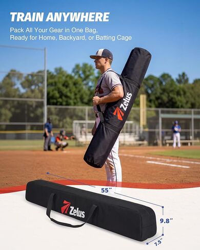 زيلوس مدرب البيسبول المتأرجح مع 5 مستويات مقاومة، ارتفاع 31-45 بوصة، مدرب ضرب بيسبول قابل للتعديل لجميع الأعمار، معدات تدريب البيسبول والكرة اللينة لإعادة الضبط التلقائي مع أوتاد معدنية وحقيبة حمل in Kuwait