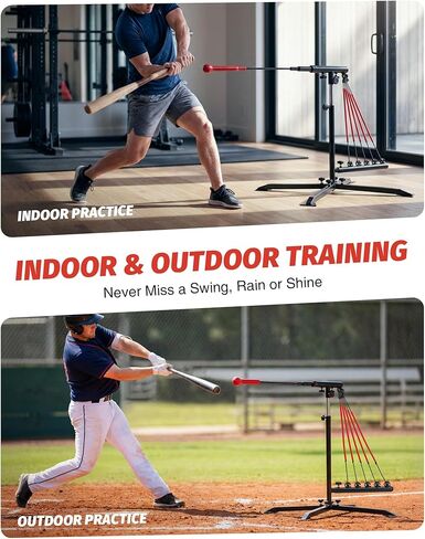 زيلوس مدرب البيسبول المتأرجح مع 5 مستويات مقاومة، ارتفاع 31-45 بوصة، مدرب ضرب بيسبول قابل للتعديل لجميع الأعمار، معدات تدريب البيسبول والكرة اللينة لإعادة الضبط التلقائي مع أوتاد معدنية وحقيبة حمل in Kuwait