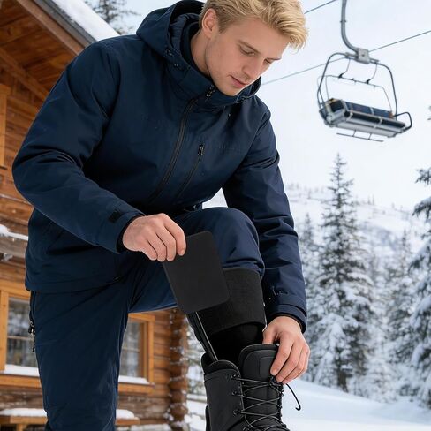 Ski Shin Protector,4-Pieces Boot Liner Foam Padding,Elastic Snowboard Shin Padding - for Men Women Adults Youth Players Hobbyists in Saudi Arabia