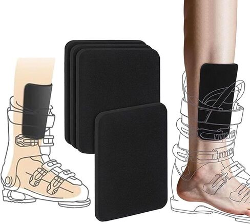 Ski Shin Protector,4-Pieces Boot Liner Foam Padding,Elastic Snowboard Shin Padding - for Men Women Adults Youth Players Hobbyists in Saudi Arabia