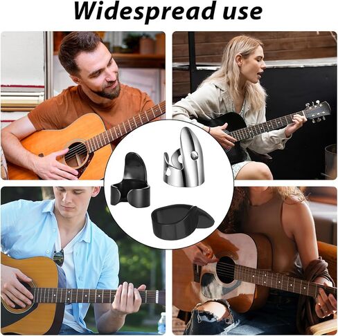 8 Pcs Banjo Finger Picks, tainless Steel Banjo Picks Adjustable Finger and Thumb Pick for Guitar Silver, Black in Saudi Arabia