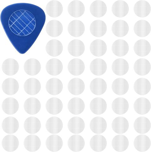 50 PCS Guitar Pick Grip, Self-Adhesive Anti-Slip Silicone Pads, Reusable Transparent Gel Grips for Holding Picks Tightly, Includes Picks in Saudi Arabia