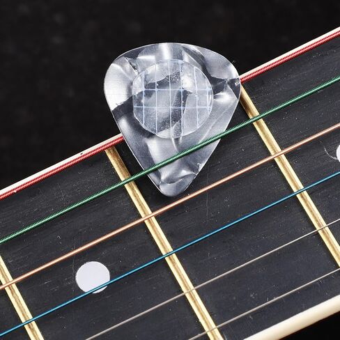 50 PCS Guitar Pick Grip, Self-Adhesive Anti-Slip Silicone Pads, Reusable Transparent Gel Grips for Holding Picks Tightly, Includes Picks in Saudi Arabia