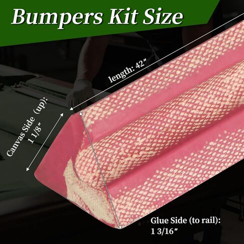 طقم استبدال ممتص الصدمات لطاولة البلياردو K66 بطول 42 بوصة و8 أقدام مكون من 6 قطع، وسائد للسكك الحديدية المطاطية الممتازة، يمكنك صنعها بنفسك لطاولات البلياردو في المنزل والنادي in Kuwait