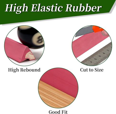 طقم استبدال ممتص الصدمات لطاولة البلياردو K66 بطول 42 بوصة و8 أقدام مكون من 6 قطع، وسائد للسكك الحديدية المطاطية الممتازة، يمكنك صنعها بنفسك لطاولات البلياردو في المنزل والنادي in Kuwait