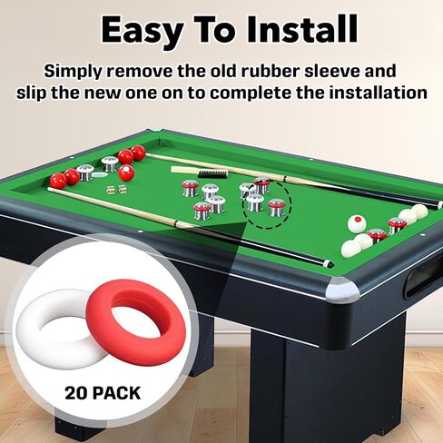 20-Pack Small Bumper Pool Rubber Rings,10 Red and 10 White,Bumper Pool Table Replacement Parts Fit Bumper Pool Table(for Billiards Accessory Maintenance) in Kuwait
