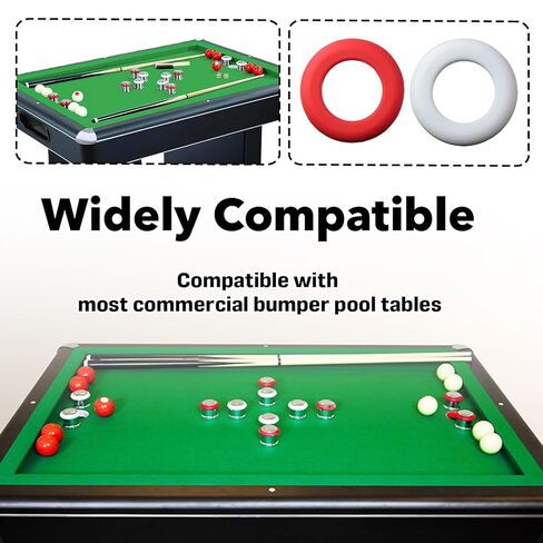 20-Pack Small Bumper Pool Rubber Rings,10 Red and 10 White,Bumper Pool Table Replacement Parts Fit Bumper Pool Table(for Billiards Accessory Maintenance) in Kuwait